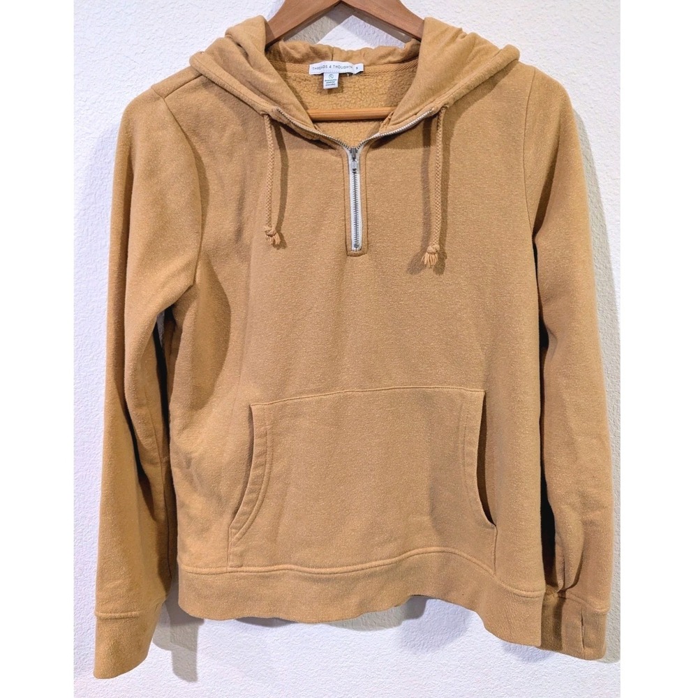 Threads 4 Thought Sinead Amberwood 1/4 Zip Hoodie Small Camel Triblend